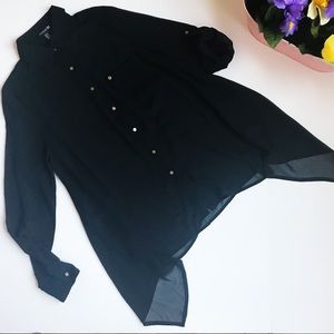FOREVER 21, sheer black tunic, Size M